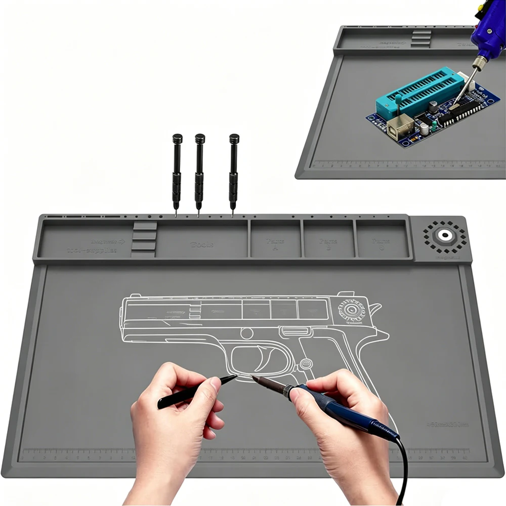 Alfombrilla de limpieza táctica para armas de silicona resistente - imagen 3