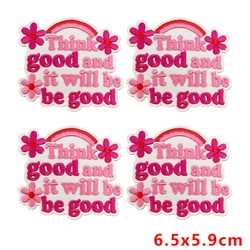 Parche termoadhesivo rosa con frases positivas – para ropa y mochila