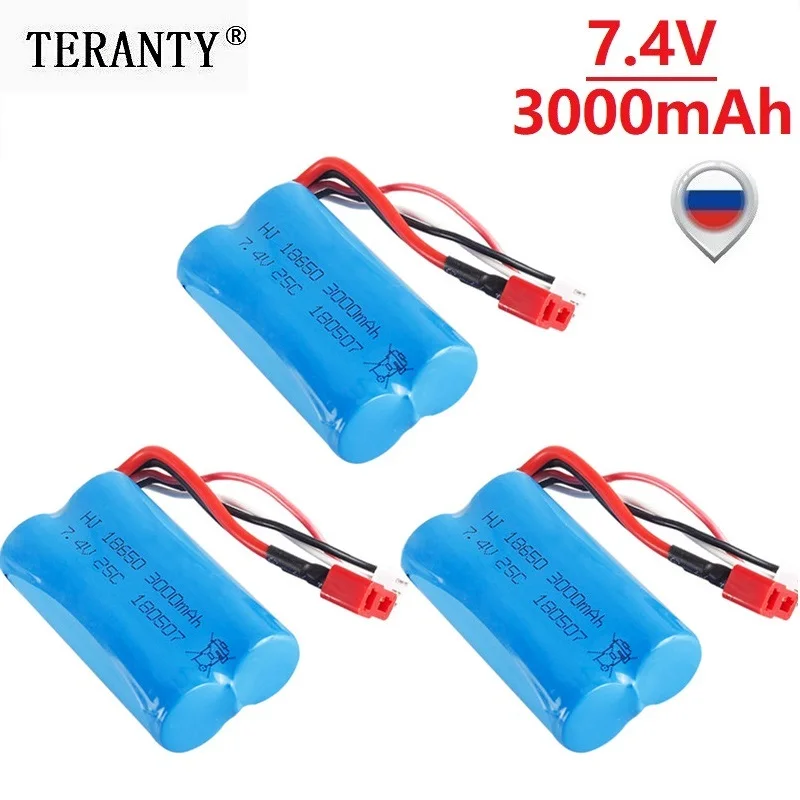 Batería LiPo 7,4V 3000mAh 2S conector T para WLtoys 10428/12428/12423