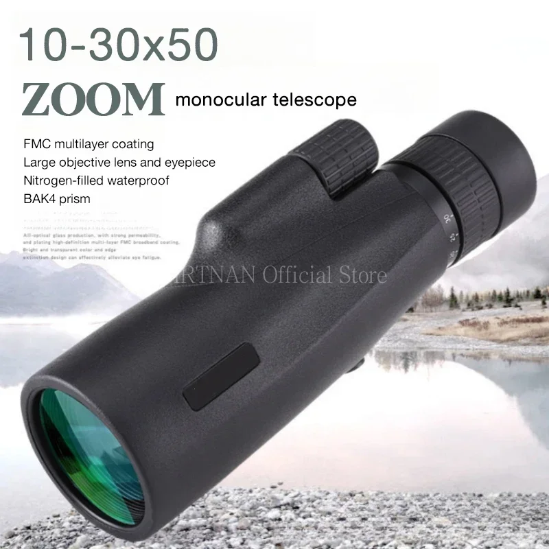 Monocular telescopio HD 10-30x50 con trípode y clip para móvil - imagen 5