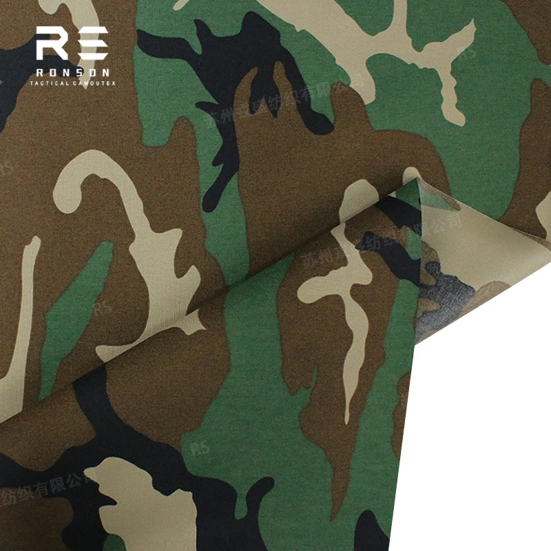Tela táctica camuflaje Woodland M81 nylon Oxford 500D - imagen 3