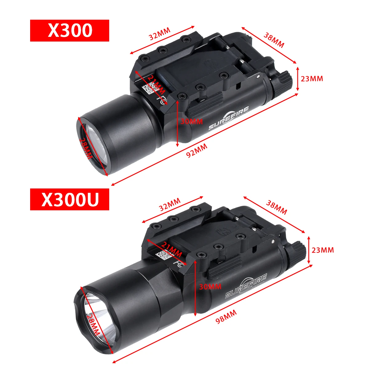 Linterna táctica Surefire X300U de metal para carril Picatinny - imagen 4