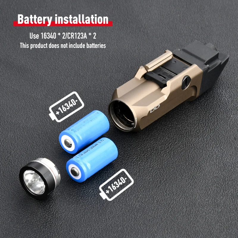 WADSN RM-2 Linterna táctica de metal para carril Picatinny