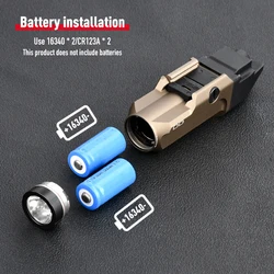 WADSN RM-2 Linterna táctica de metal para carril Picatinny