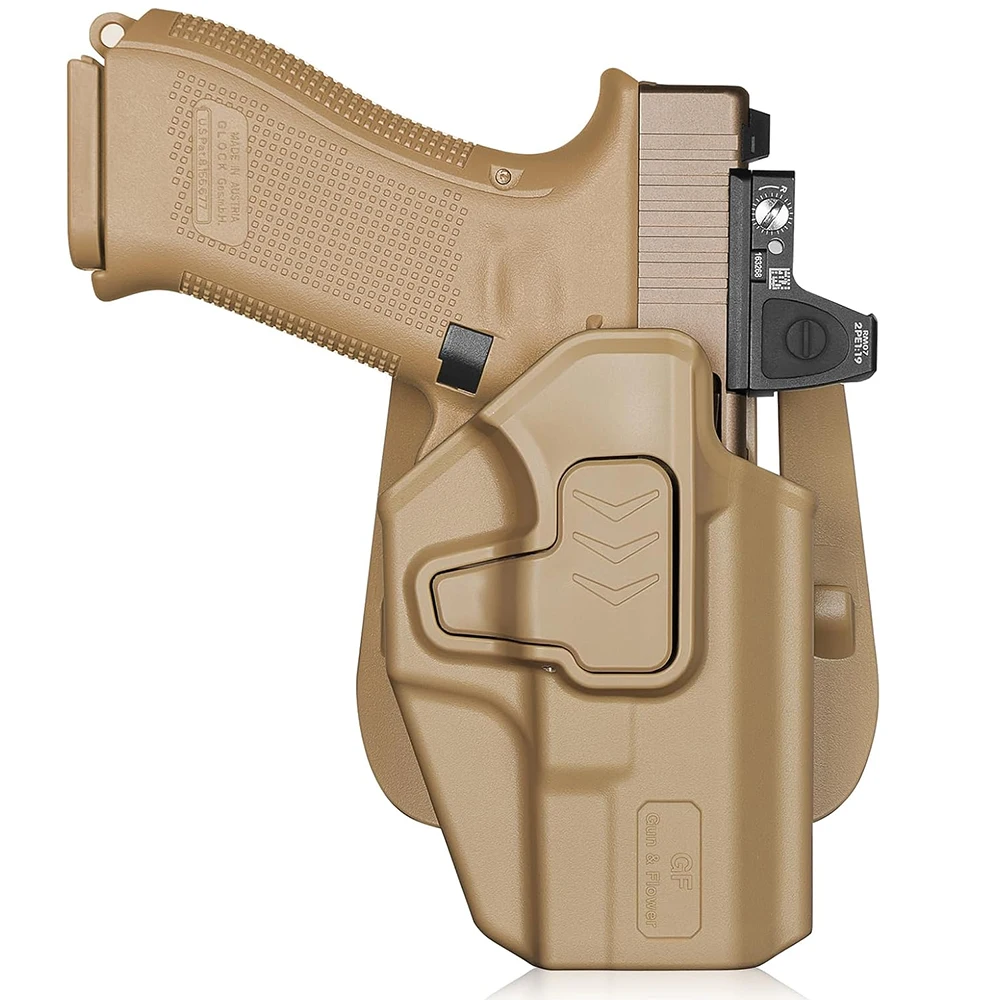 Funda táctica OWB Glock nivel II, liberación con dedo índice, derecha