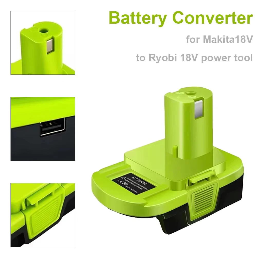Adaptador de batería Makita 18V a Ryobi con USB MT20RNL - imagen 3