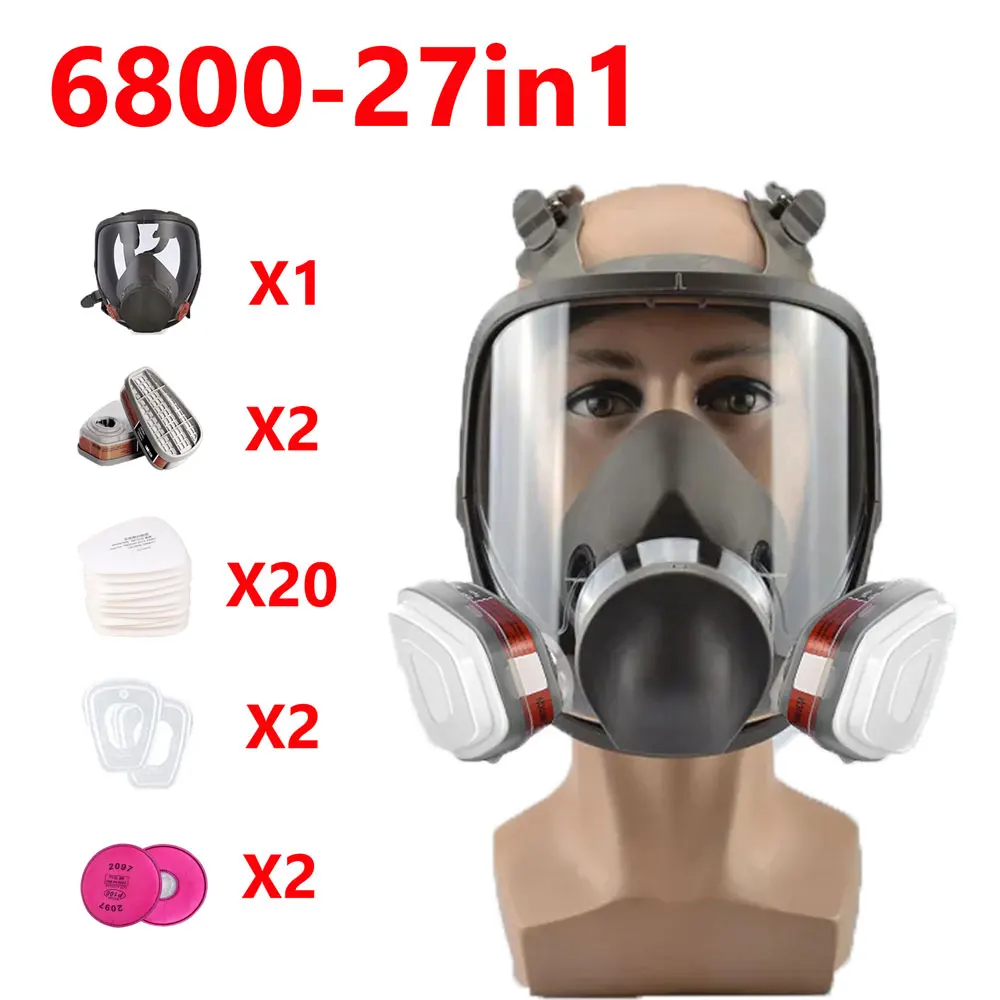 Mascarilla antigás de cara completa antiniebla antipolvo formaldehído