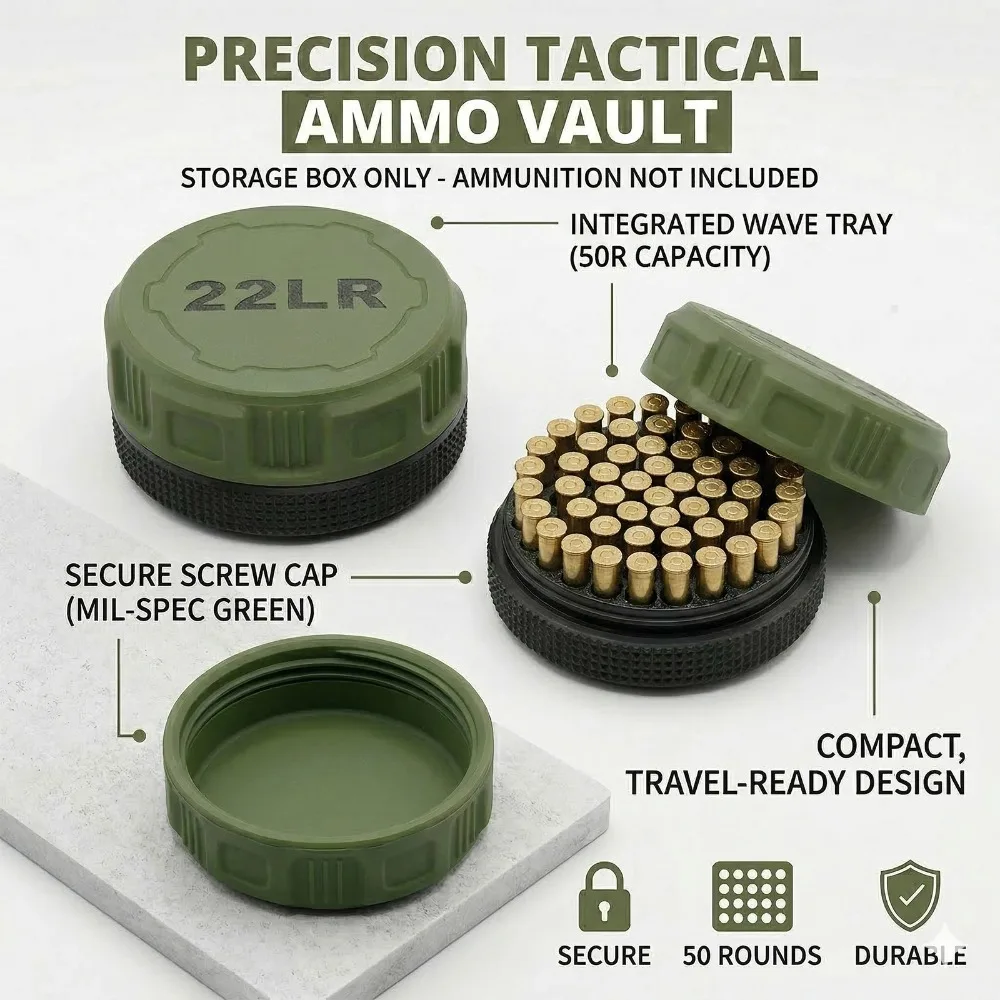 Estuche portamunición .22LR resistente con cierre de seguridad - imagen 2
