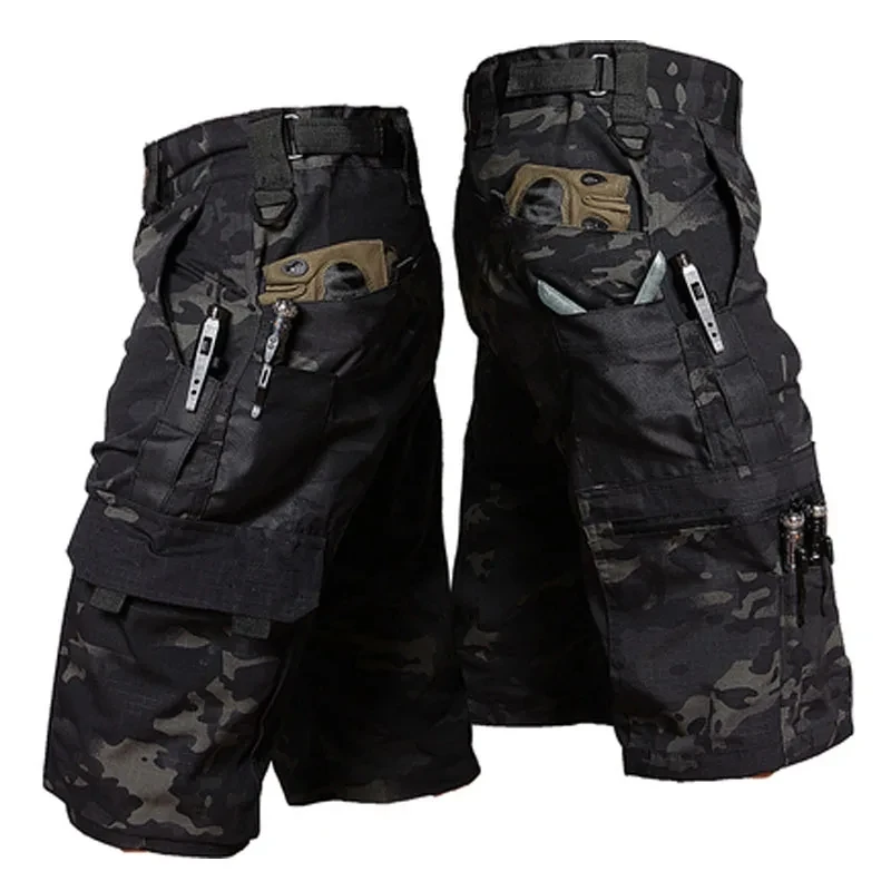 Pantalones cortos tácticos militares impermeables multibolsillos