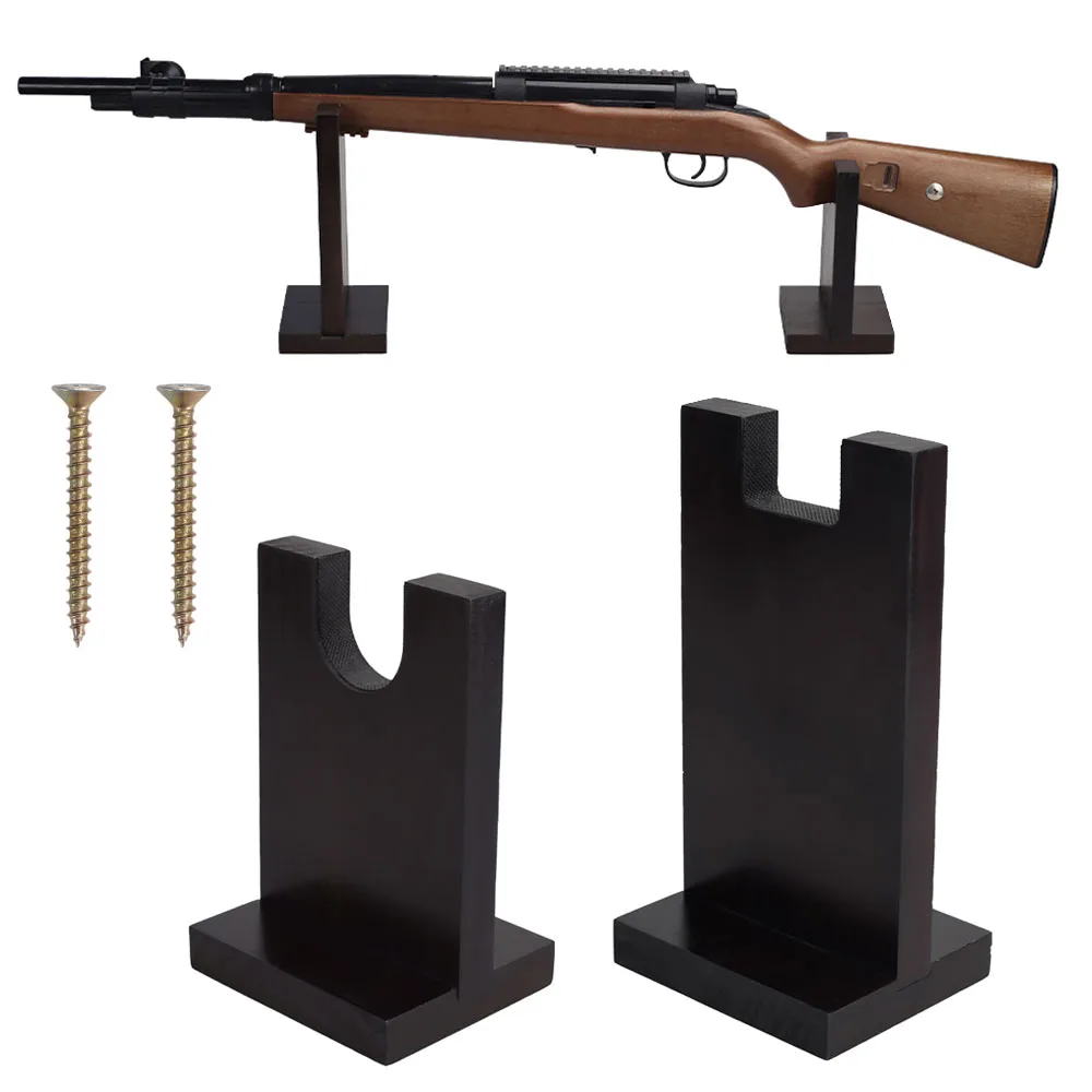 Soporte de madera para pistola visto desde arriba