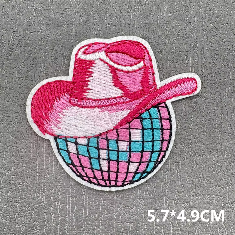 Parche bordado corazón con bola de discoteca y lazo para planchar - imagen 5