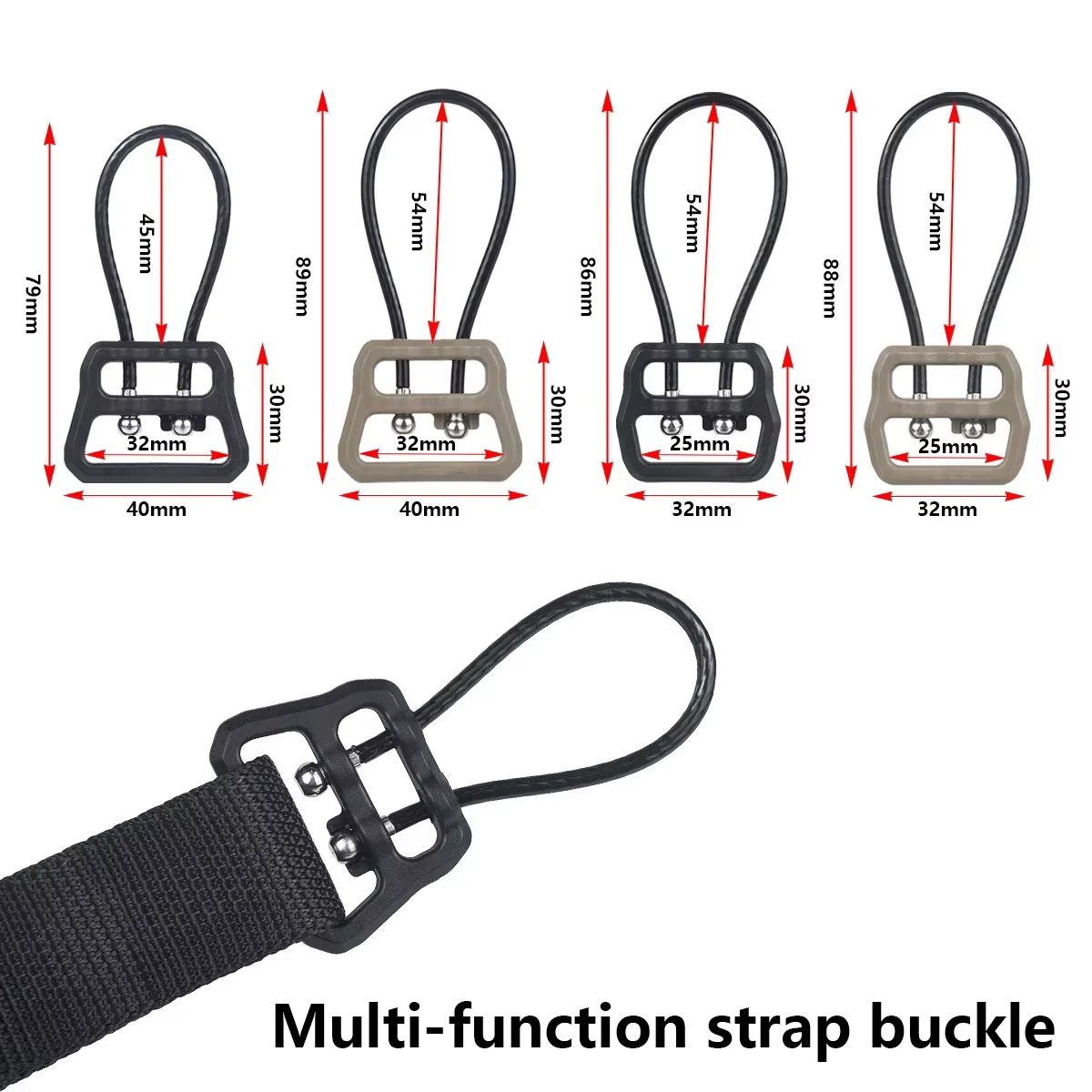 Adaptador QD giratorio 1" y 1,25" AR15 HK416 – Hebilla táctica