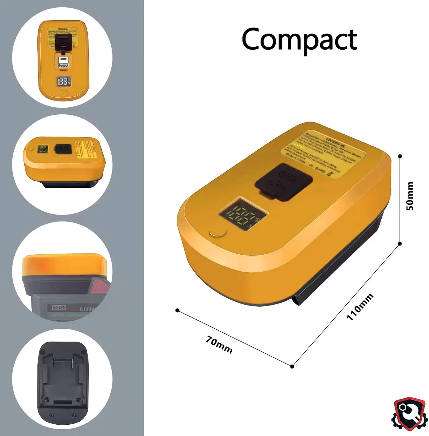 Adaptador de batería carga rápida para herramientas USB‑C USB‑A - imagen 4