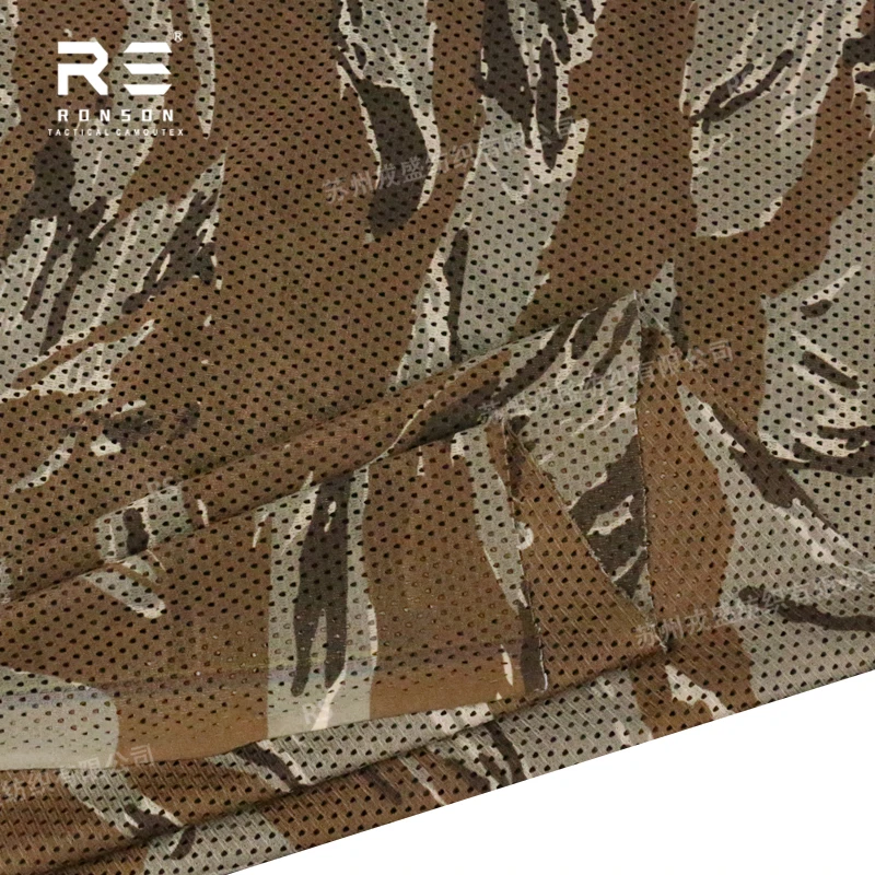 Tela de malla camuflaje Tiger strip en tricot tejido táctico - imagen 3
