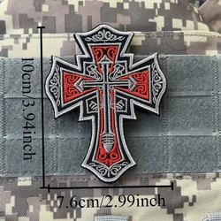 Parche táctico Cruz Templaria con velcro para ropa y mochila