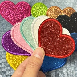 Parche bordado con lentejuelas estrella y corazón para chaqueta
