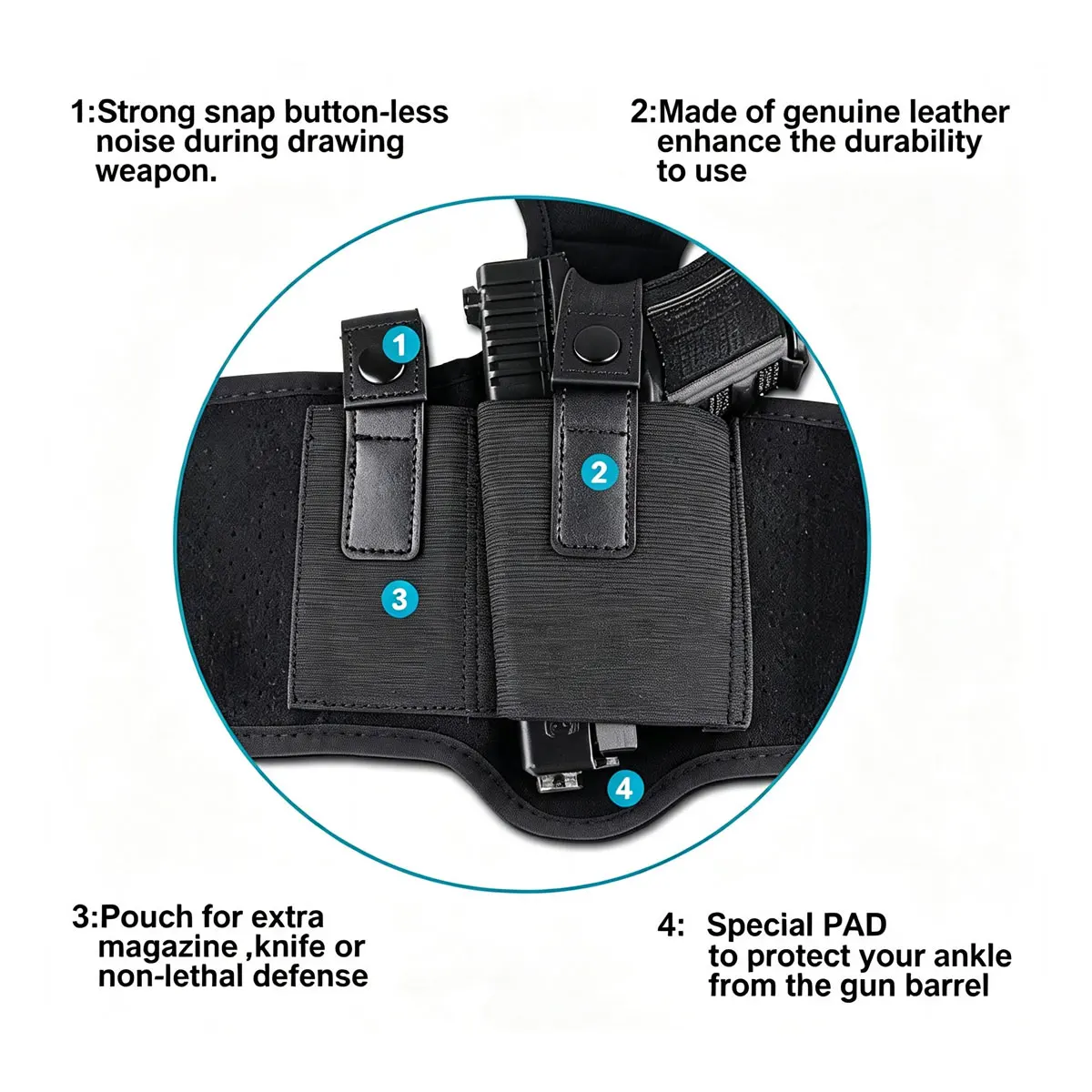 Funda tobillo táctica para pistola Glock 43/42 - imagen 4