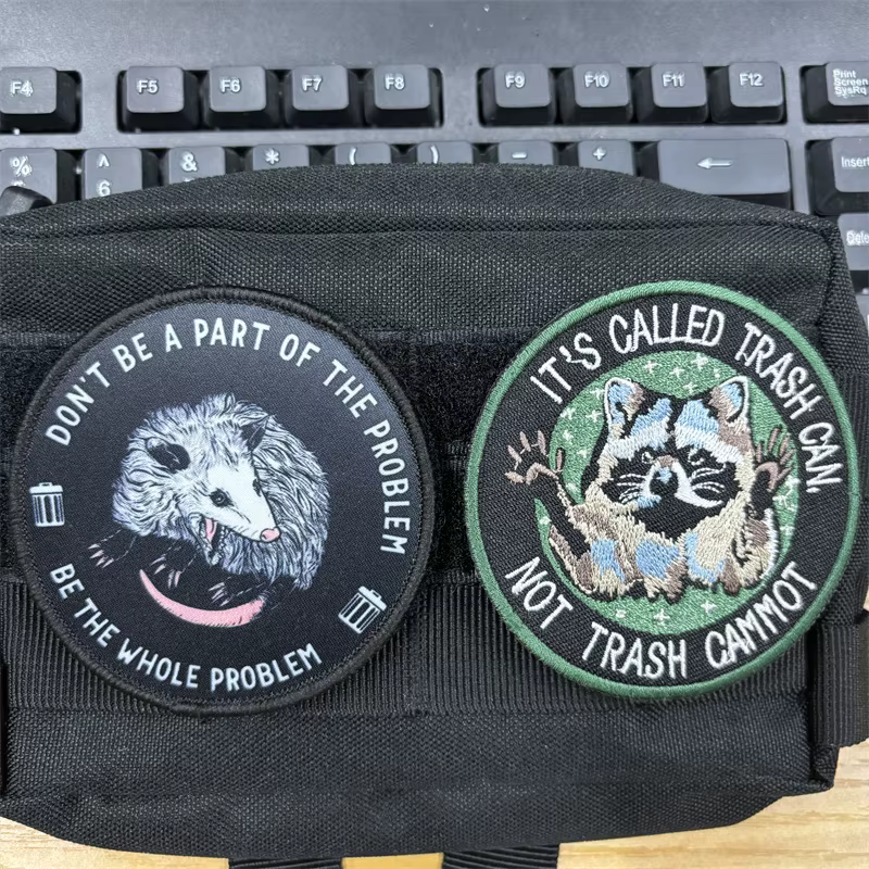 Parche bordado táctico koala lobo ratón con velcro para mochila - imagen 5