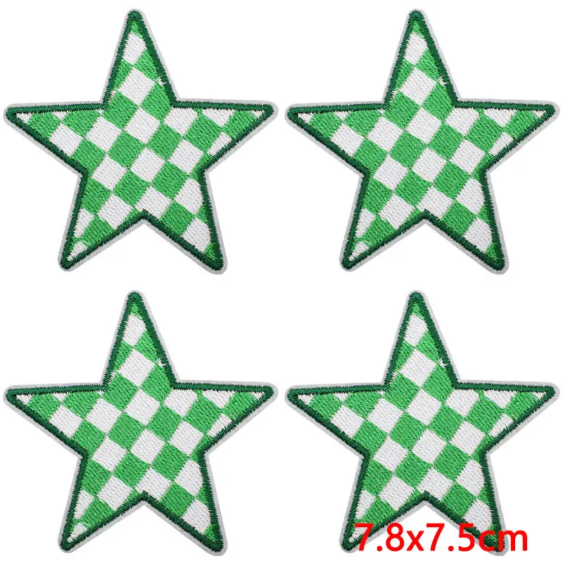 Parches termoadhesivos de lentejuelas verdes con estrellas y corazones - imagen 3