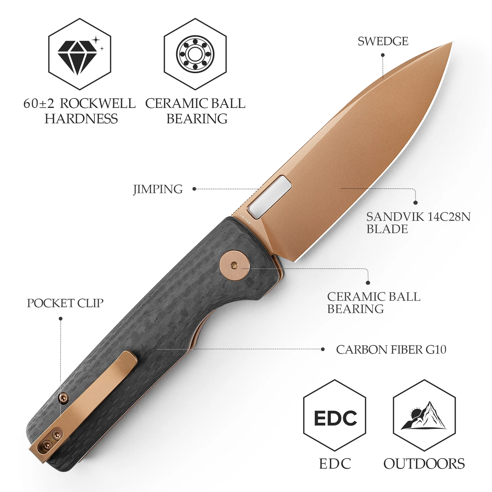 Cuchillo plegable táctico TRIVISA Sabretooth-CG, para outdoor - imagen 3