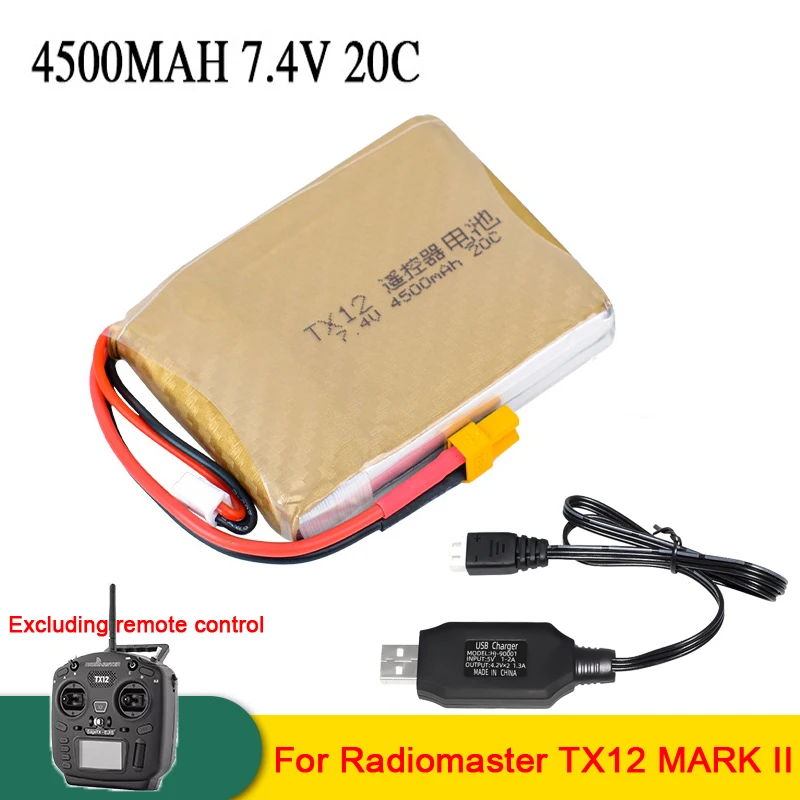 Vista frontal de la batería con conector XT30