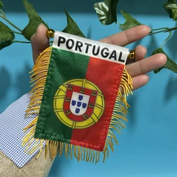 Bandera colgante Portugal para coche, poliéster impresa doble cara
