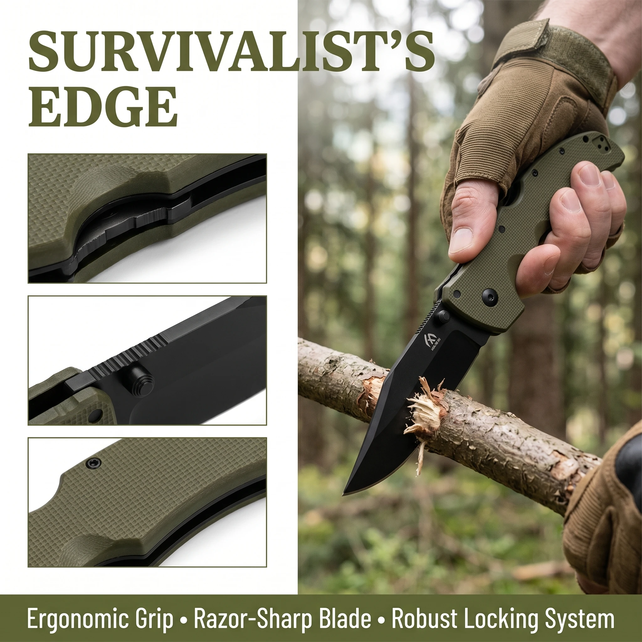 Cuchillo plegable táctico multifunción para al aire libre y regalo - imagen 5