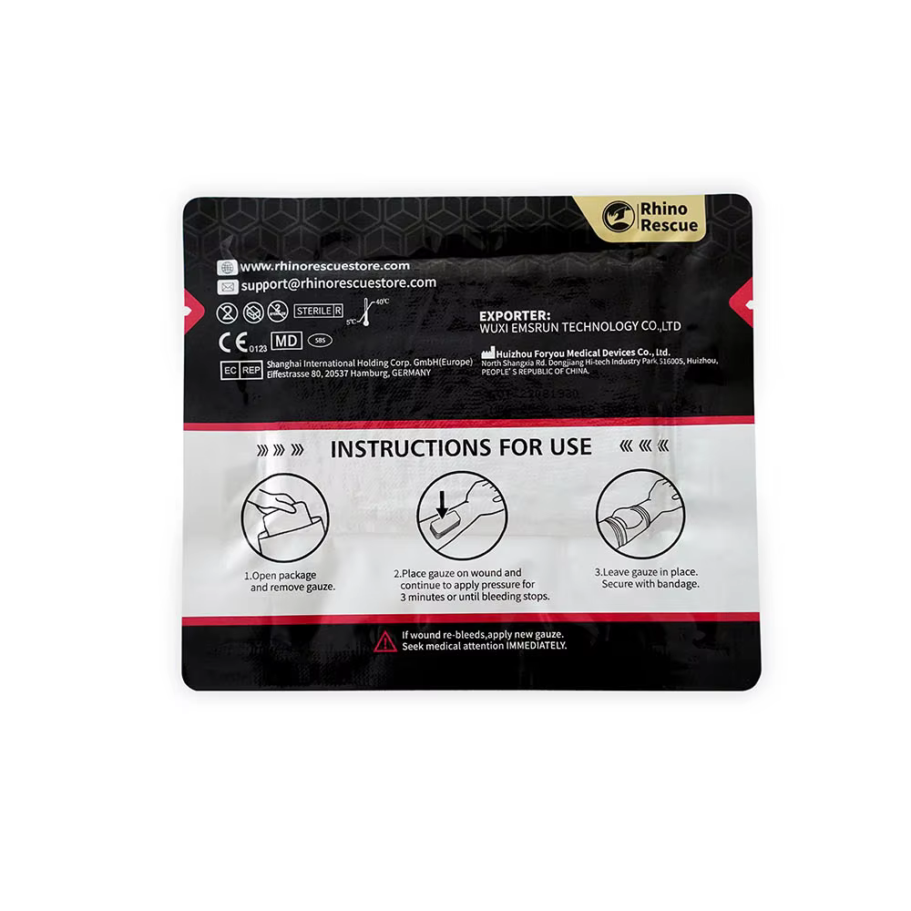 Gasa hemostática soluble de emergencia – Vendaje táctico para traumatismos - imagen 4