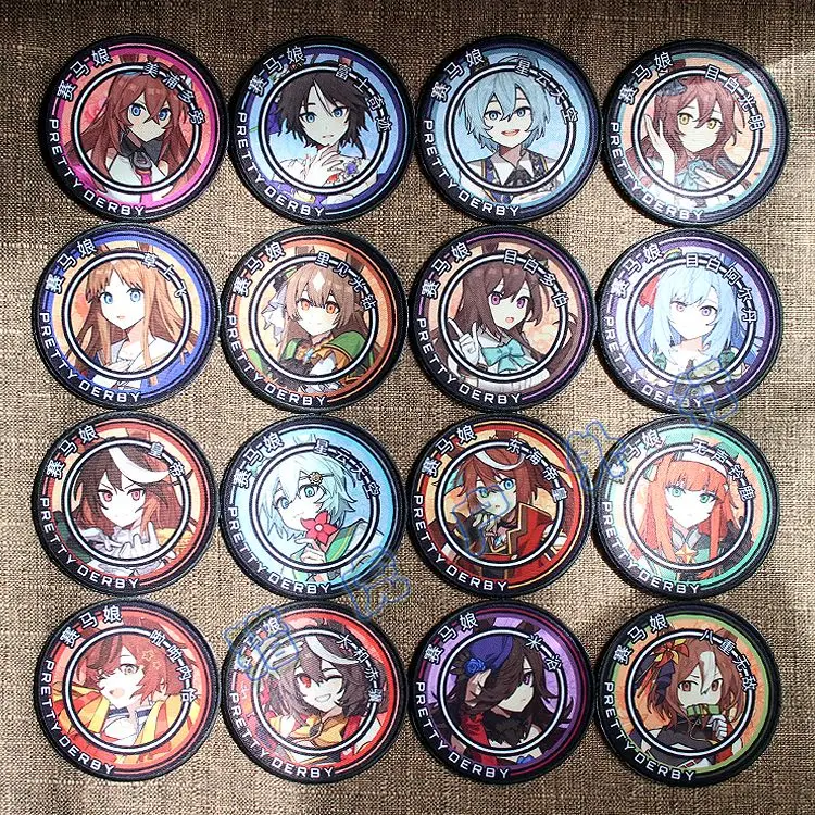 Parches redondos anime Pretty Derby vista frontal