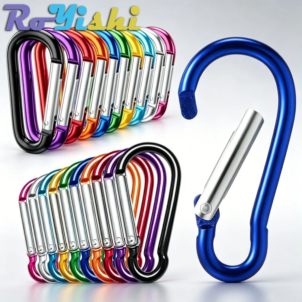 Mosquetón tipo D de aluminio con clip de muelle para senderismo - imagen 4