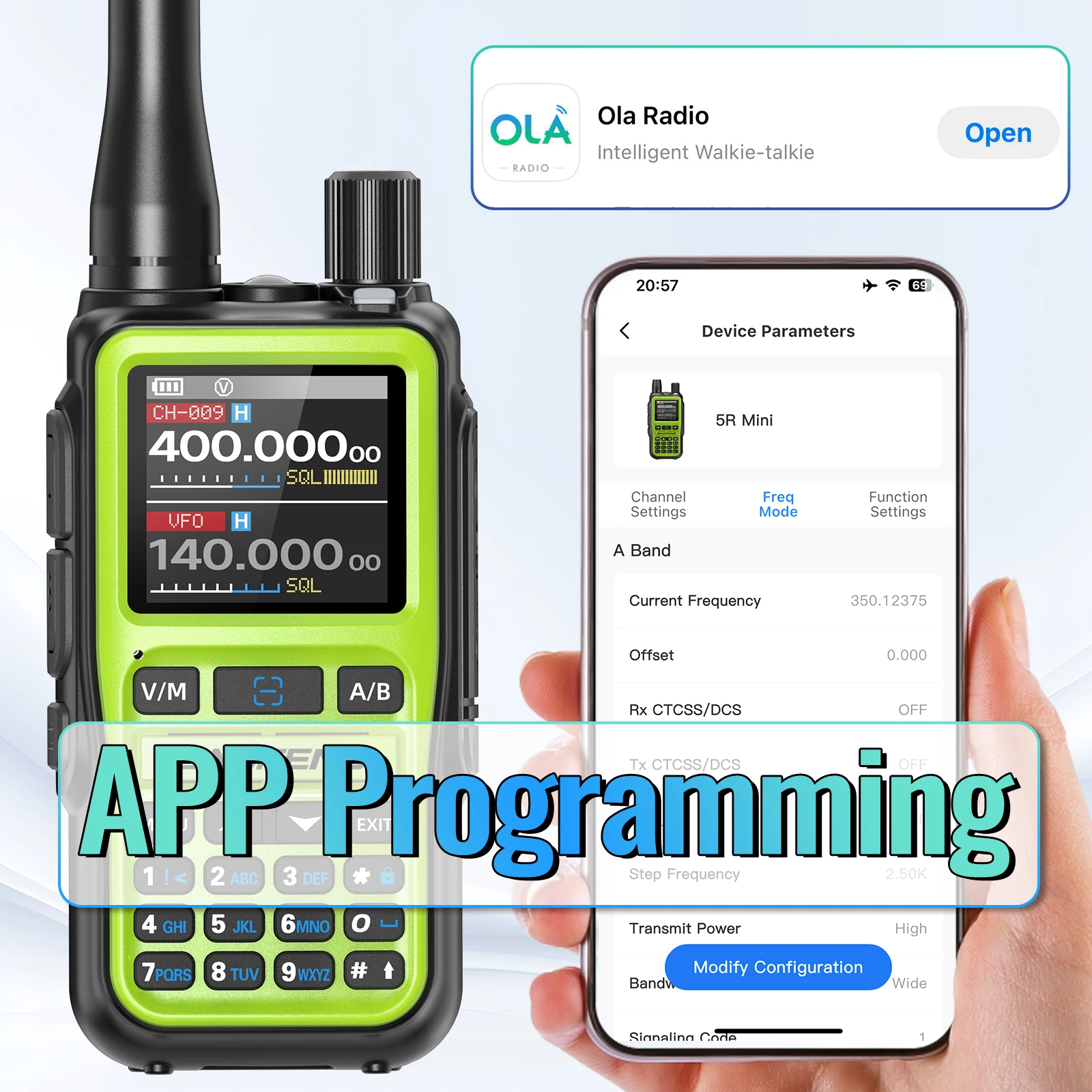 Baofeng UV-5R walkie talkie Bluetooth, gran alcance y programación app - imagen 3