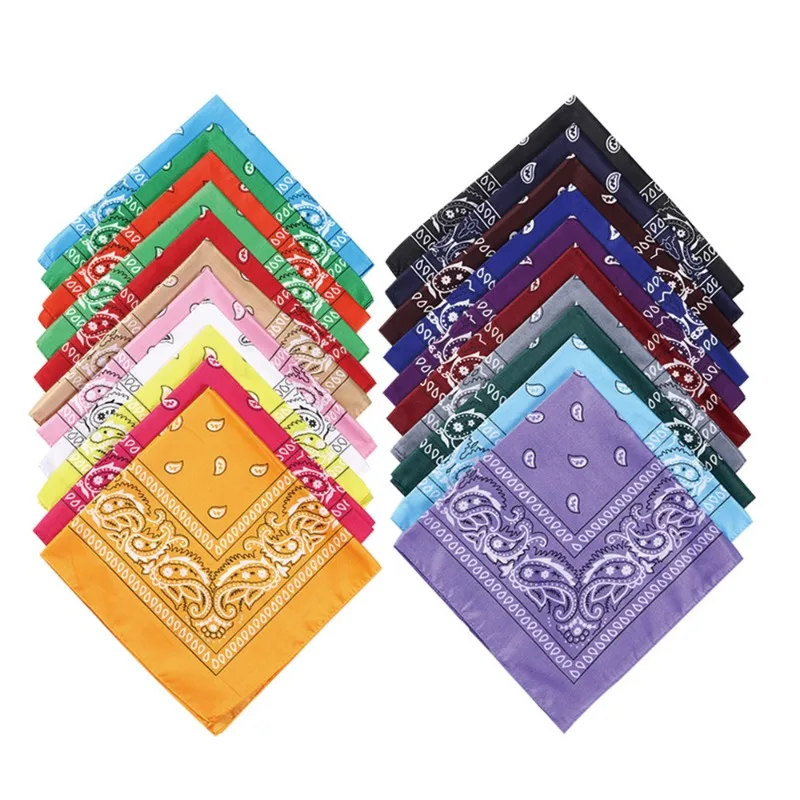Bandana cuadrada paisley negro rojo estilo hip hop – Táctica unisex - imagen 5
