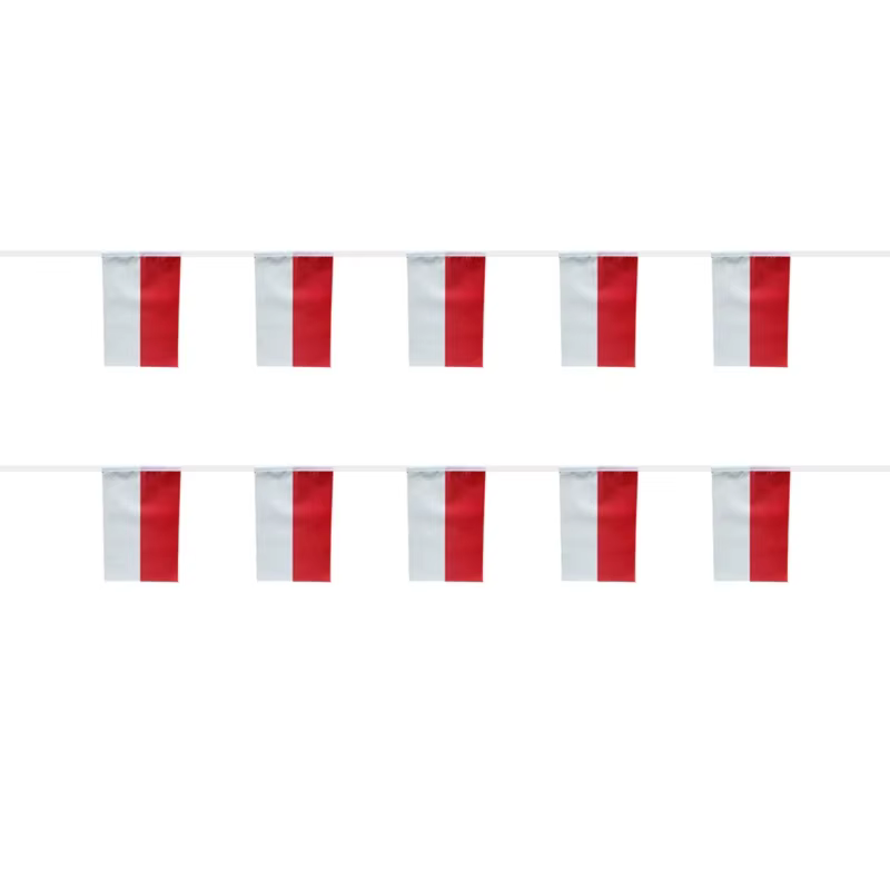 Banderín Polonia de poliéster – guirnalda decorativa para fiesta