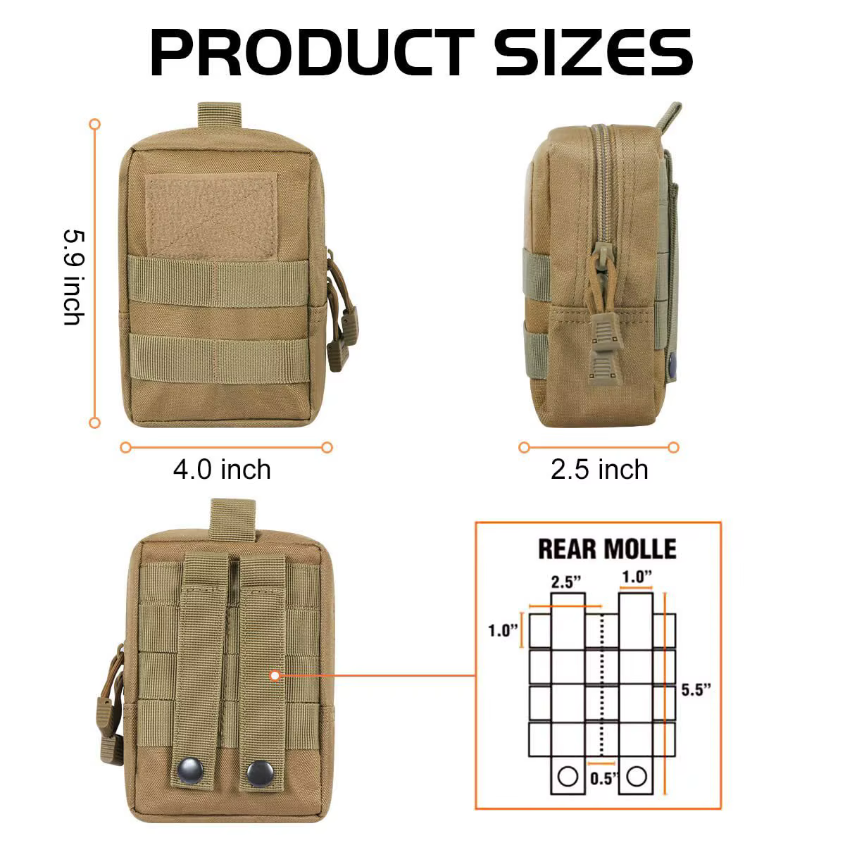 Riñonera táctica MOLLE Multicazoo para senderismo y excursiones - imagen 5