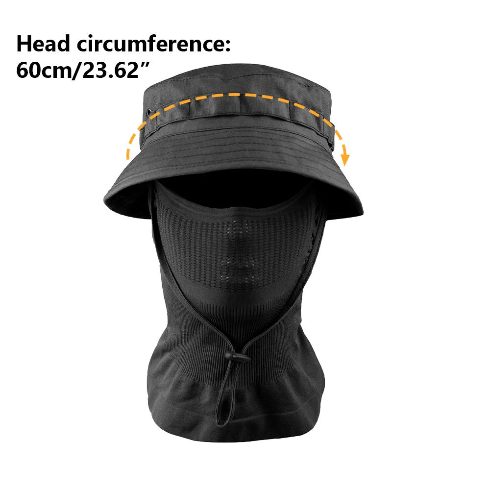 Sombrero boonie verde militar con protección de cuello desplegada