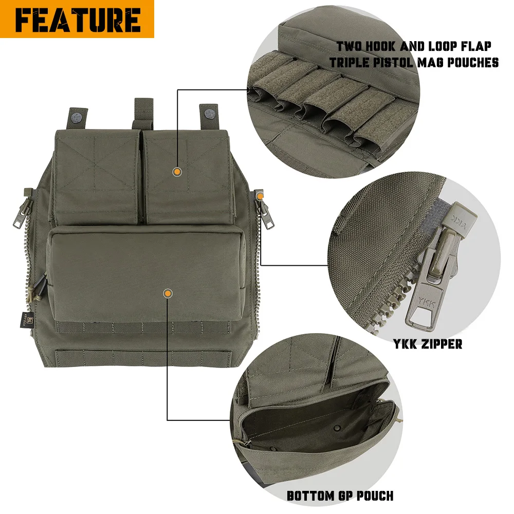KRYDEX JPC 2 chaleco portaplacas táctico MOLLE con mochila Zip-on - imagen 2