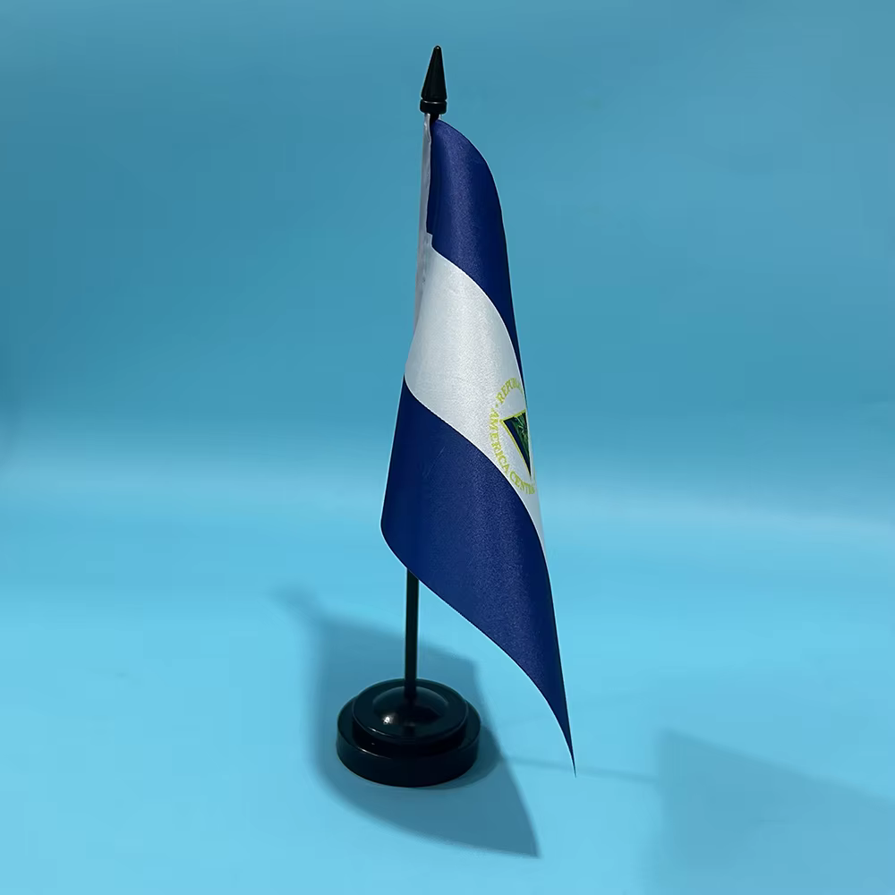 Bandera Nicaragua poliéster para escritorio - imagen 3