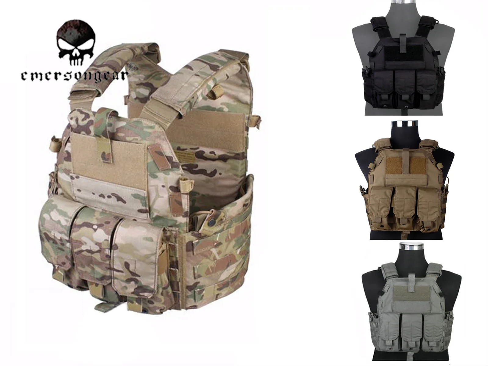Emersongear Chaleco táctico MOLLE para Airsoft M4