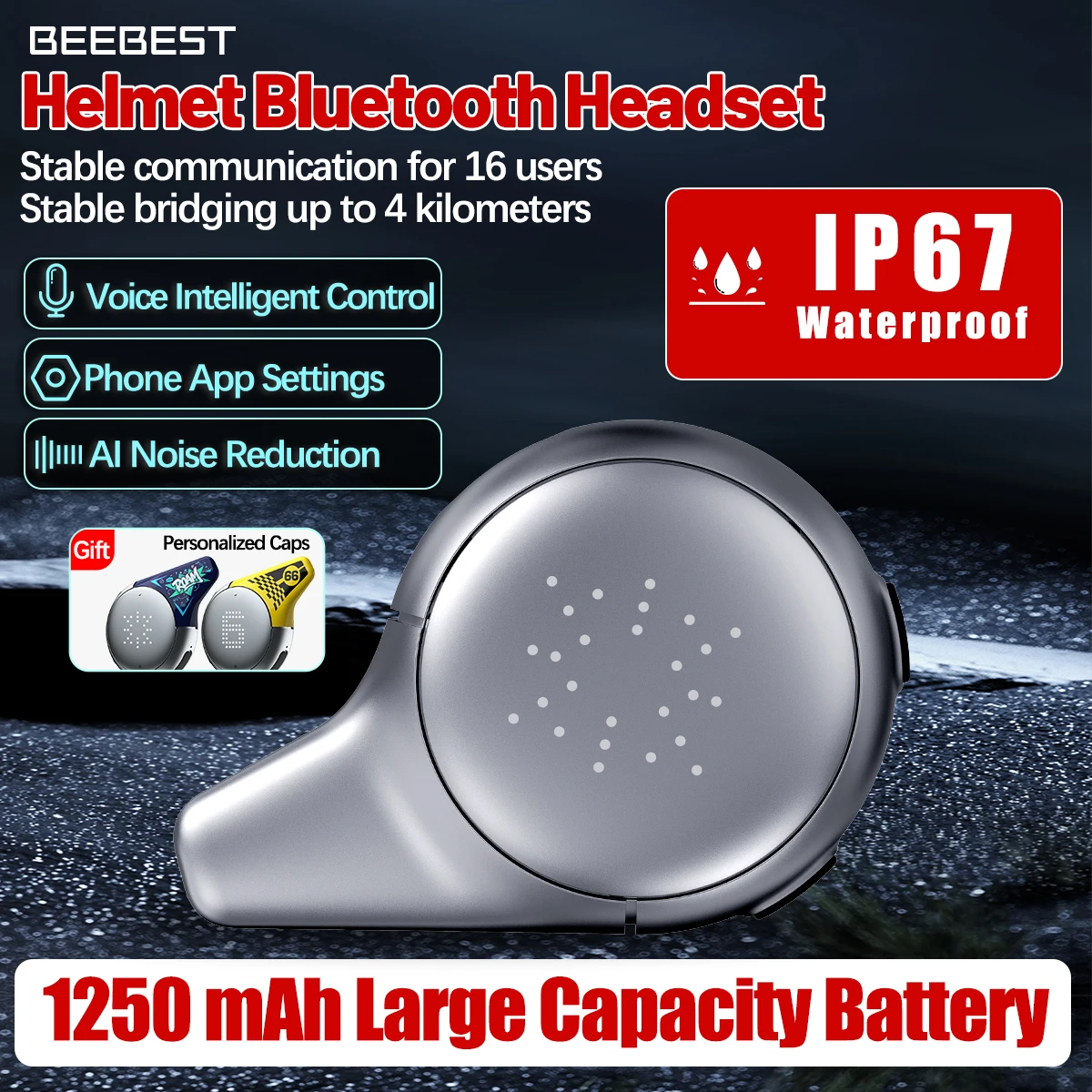 Intercomunicador BEEBEST para casco Bluetooth manos libres - imagen 2