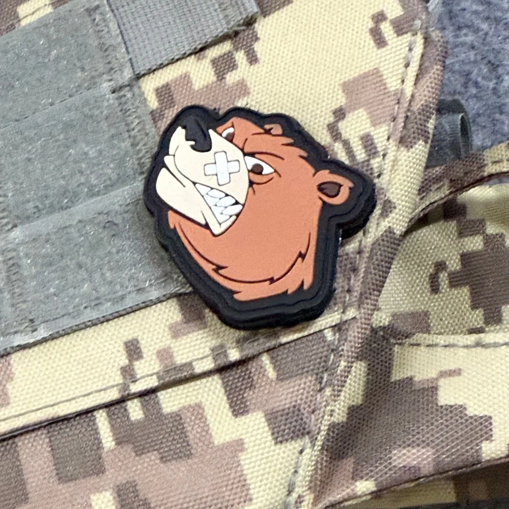 Parche táctico Angry Bear PVC oso grizzly con velcro para mochila - imagen 5