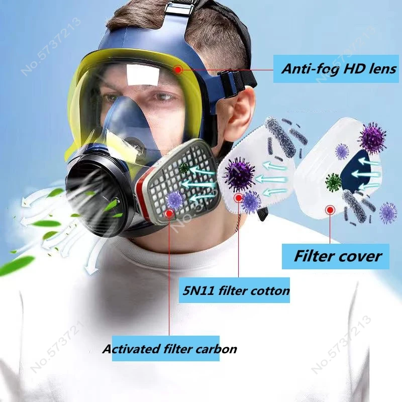 Mascarilla de gas protección química con máscara facial completa - imagen 3
