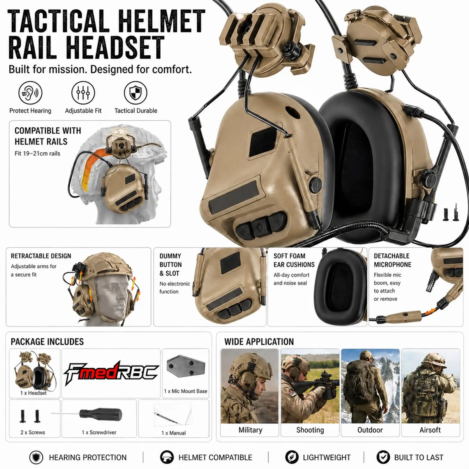 Casco Táctico con Montaje NVG y Accesorios para Airsoft - imagen 3