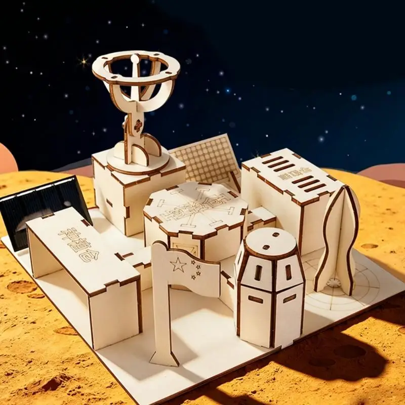 Juguete de construcción base espacial de madera para montar - imagen 2