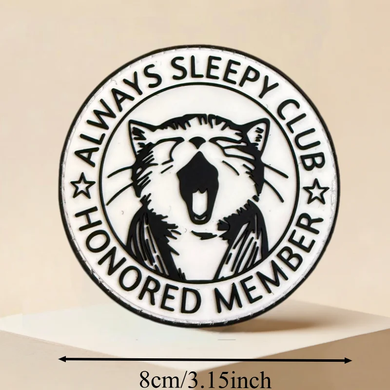 Parche táctico PVC gato Always Sleepy Club con velcro - imagen 3