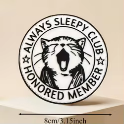 Insignia táctica PVC gato Always Sleepy Club con velcro