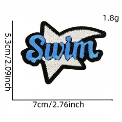 Parche bordado Swimmer natación amor – Aplique textil infantil