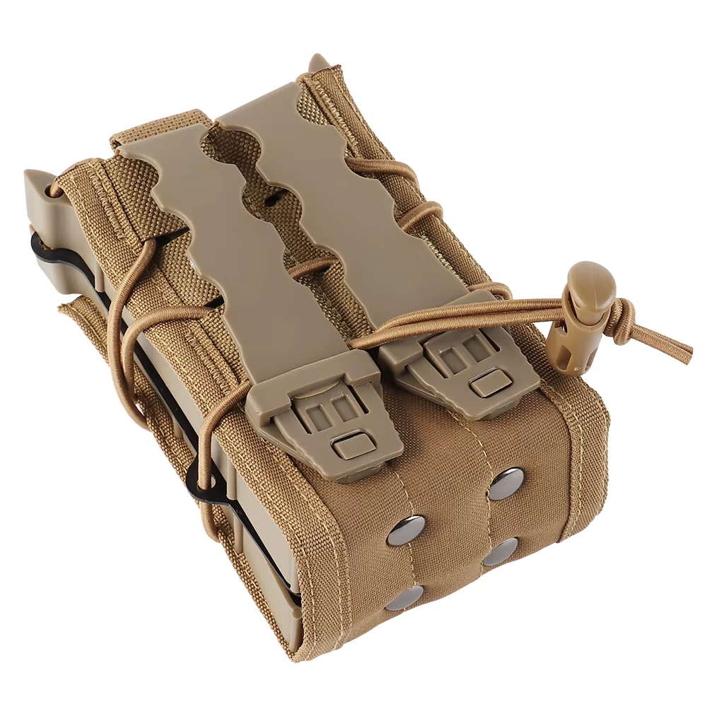 Bolsa táctica MOLLE doble cargadores magnética 5.56/7.62 M4 AK - imagen 3