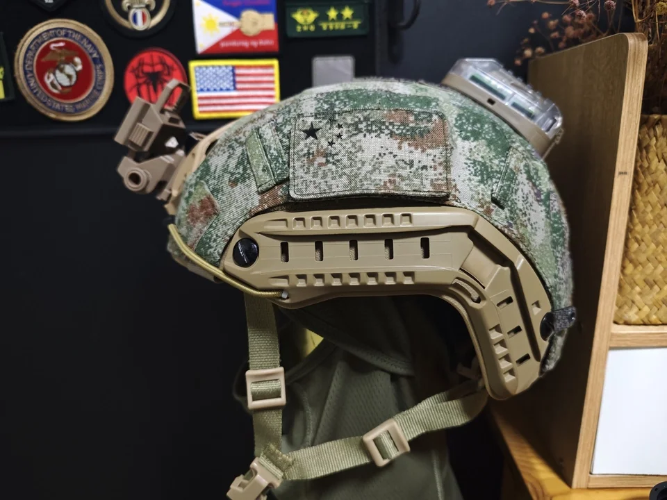 Vista del tejido y acabado camuflado