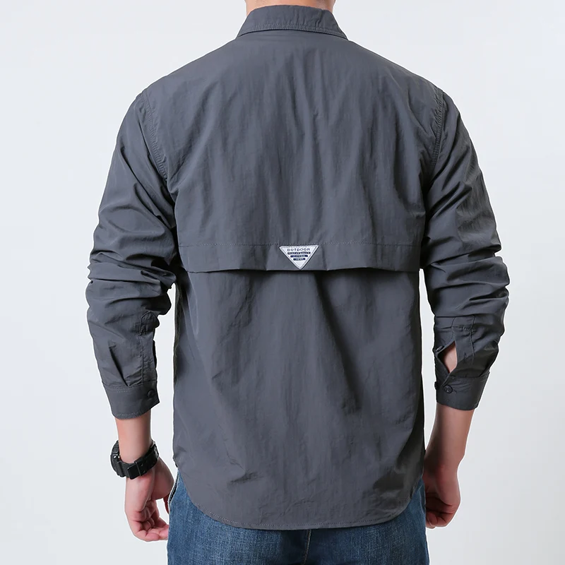Camisa táctica caza manga larga transpirable bolsillo con cremallera - imagen 3
