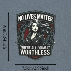 Parche táctico anime No Lives Matter con gancho y bucle para mochila